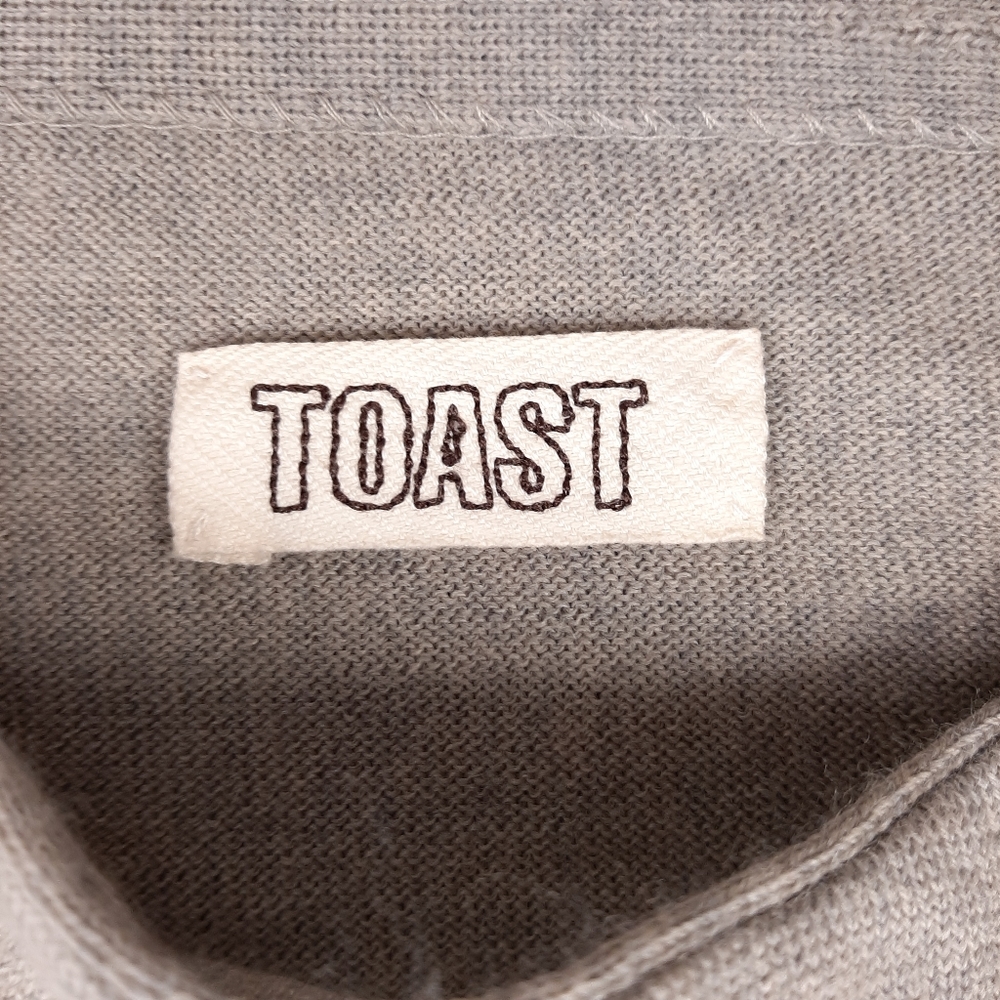TOAST Button Shoulder Jumper UK 8 Marl Knit Grey/Beige - Picture 10 of 12